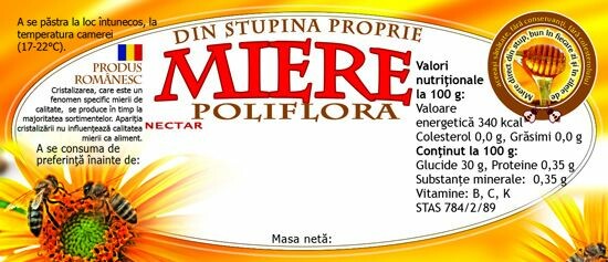 Etichete Miere Poliflora Din Stupina Proprie Apis Blaj Ro