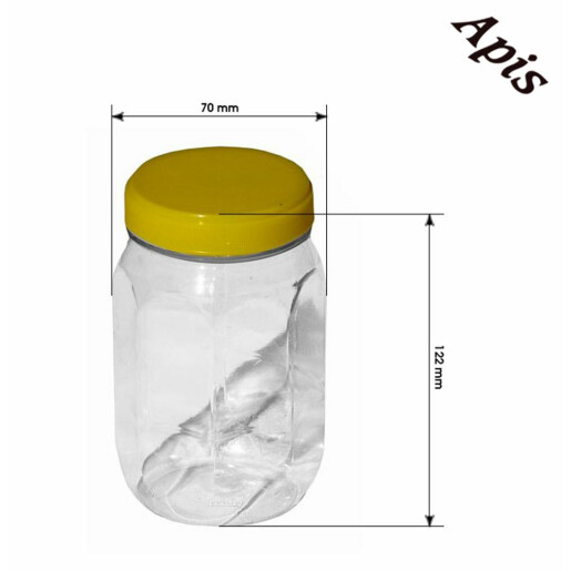 Borcan din plastic,hexagonal, 500g