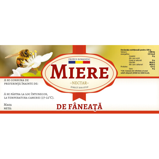 Etichete miere de "Faneata" (116x50 mm)