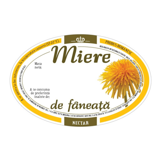 Eticheta miere ovala de Faneata (92x60 mm)