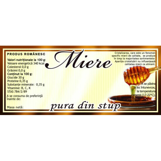 Eticheta miere Pura din Stup (116x50 mm)