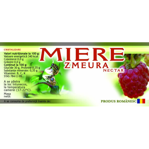 Eticheta miere Zmeura