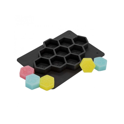 Matrita din silicon, pentru 9 sapunuri hexagonale