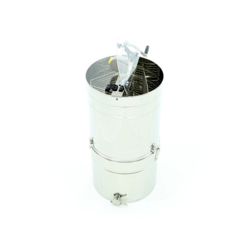 Centrifuga de miere,tangentiala, Ø500mm, 3 rame, actionare manuala din otel, cu sita si maturator de 80L - OPTIMA (Lyson) 