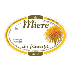 Eticheta miere ovala de Faneata (92x60 mm)