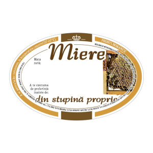 Etichete miere ovale "Din stupina proprie" (92x60 mm)