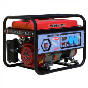 Generator curent Media Line ML3500/2, motor benzina, 7CP, putere max 3kVA, rezervor 15 L , monofazat, pornire la sfoara, protectie termica
