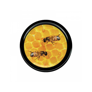 Capac pentru borcan, hexagon cu doua albinute  diam. 82 mm